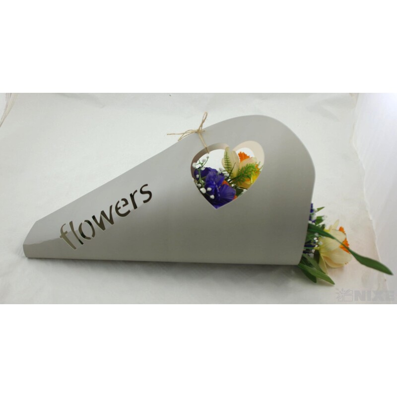 TAŠKA NA KVĚTY 44cm*ŠEDÁ