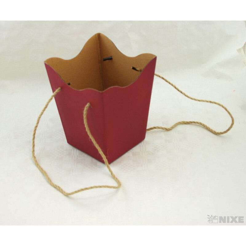 TAŠKA NA KVĚTY 20cm*BORDOVÁ