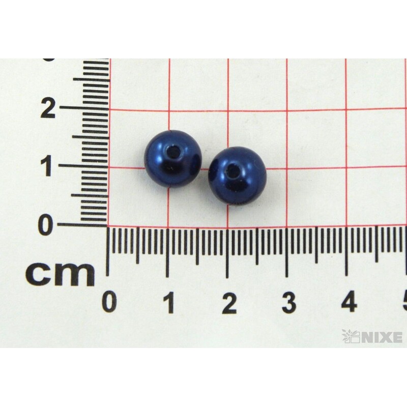 KORÁLKY 10mm cca 104ks*MODRÁ TM.