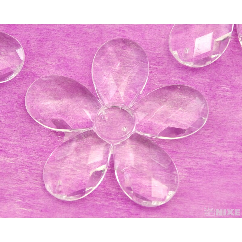 KVĚT AKRYL 7cm 25ks S DIRKOU*PRŮHLEDNÁ