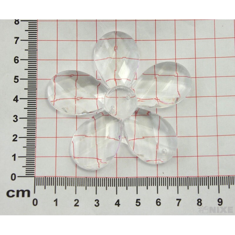 KVĚT AKRYL 7cm 25ks S DIRKOU*PRŮHLEDNÁ