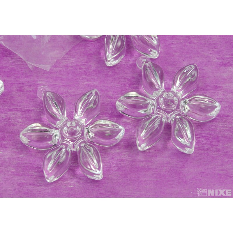 KVĚT AKRYL 6cm 15ks S DIRKOU*PRŮHLEDNÁ