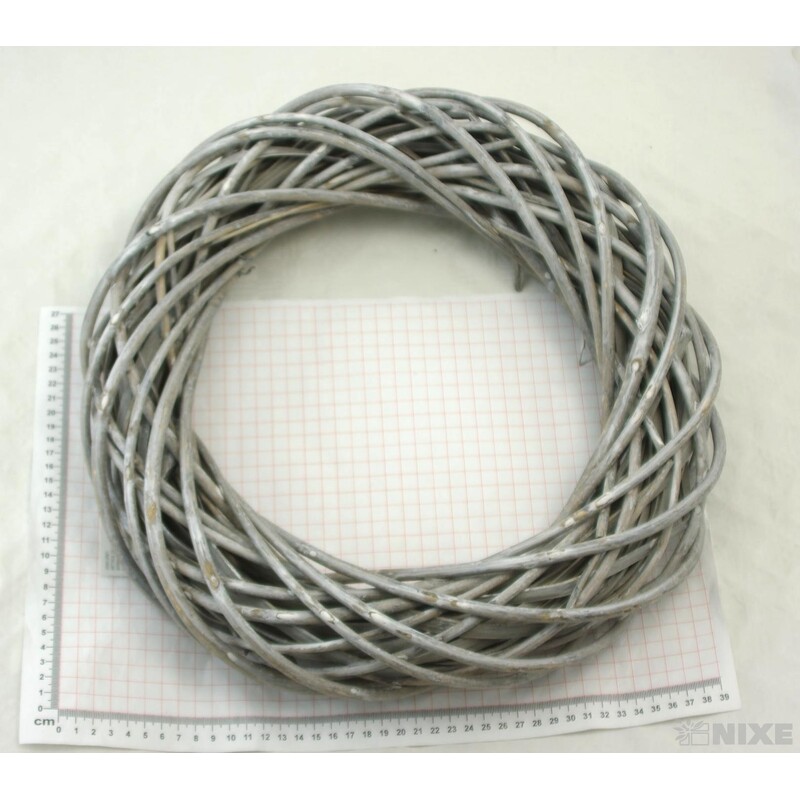 VĚNEC PROUTĚNÝ 39cm*ŠEDÁ