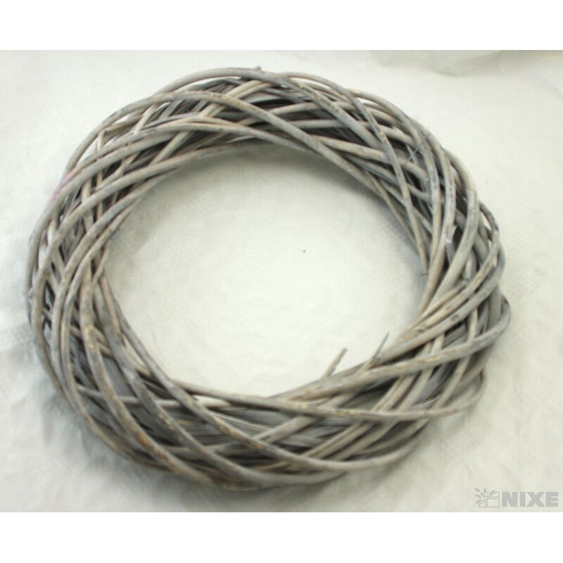 VĚNEC PROUTĚNÝ 43cm*ŠEDÁ