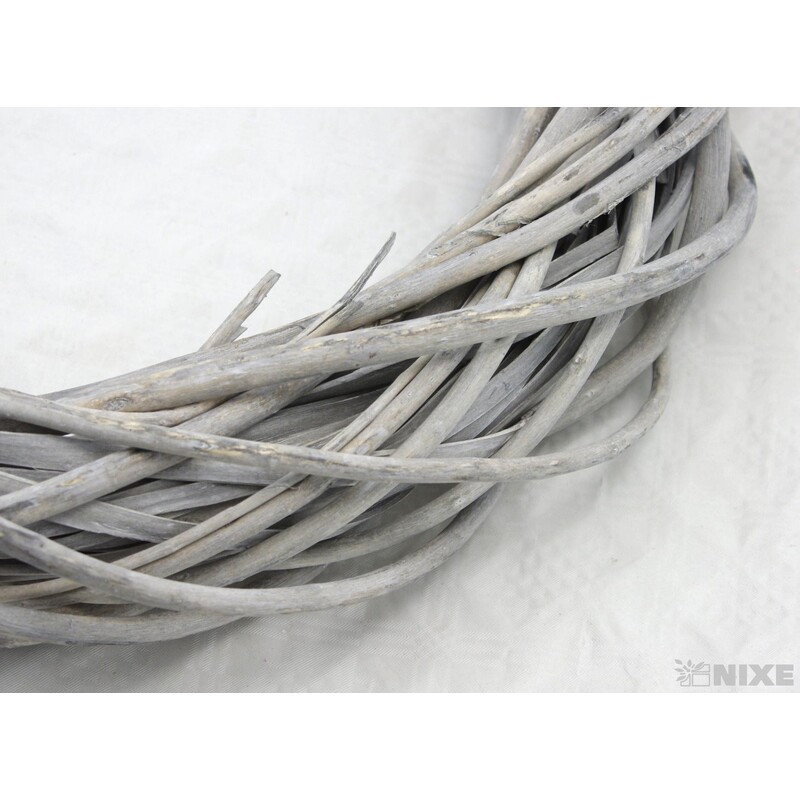 VĚNEC PROUTĚNÝ 43cm*ŠEDÁ