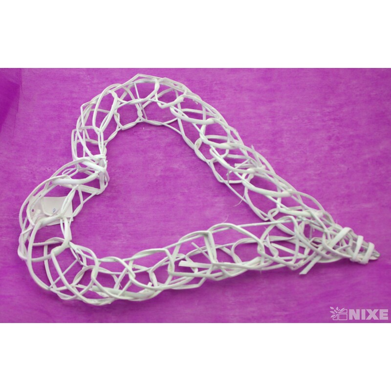 SRDCE RATTAN 45cm*BÍLÁ