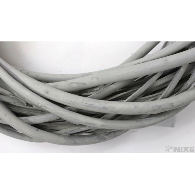 VĚNEC PROUTĚNÝ 29cm*ŠEDÁ