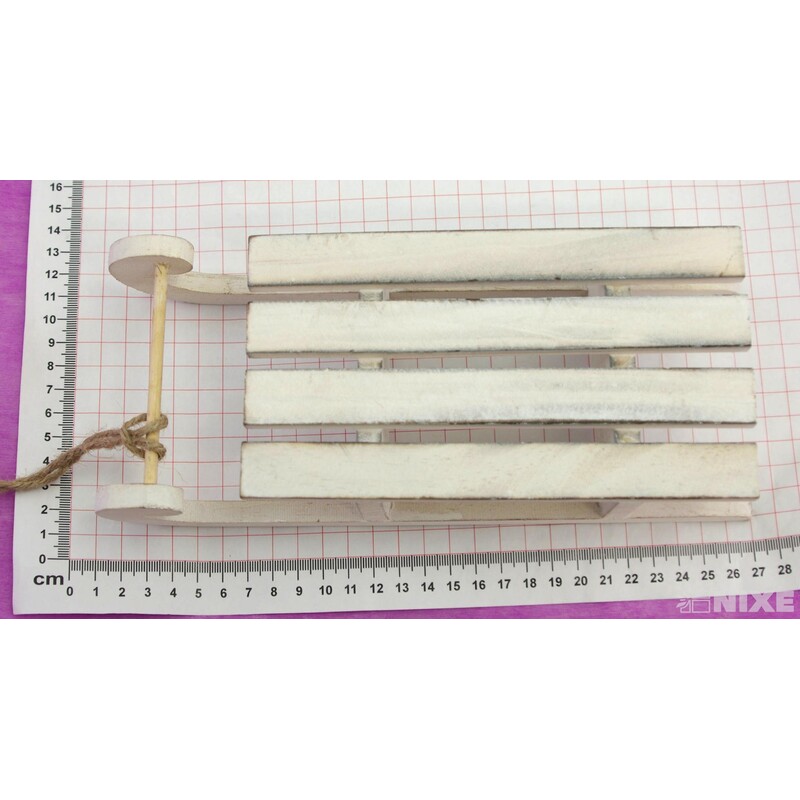 SÁŇKY DŘEVO 24cm*BÍLÁ