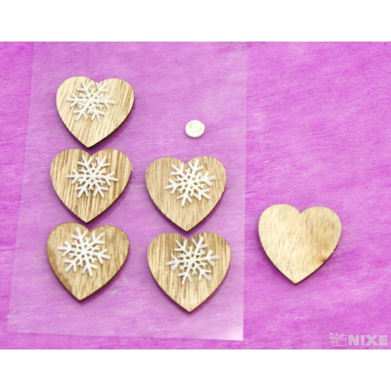 SRDCE D NALEPOVACÍ 3,5cm 6ks*PŘÍRODNÍ