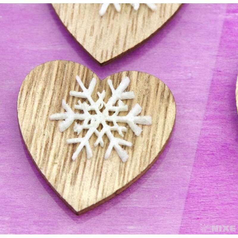 SRDCE D NALEPOVACÍ 3,5cm 6ks*PŘÍRODNÍ