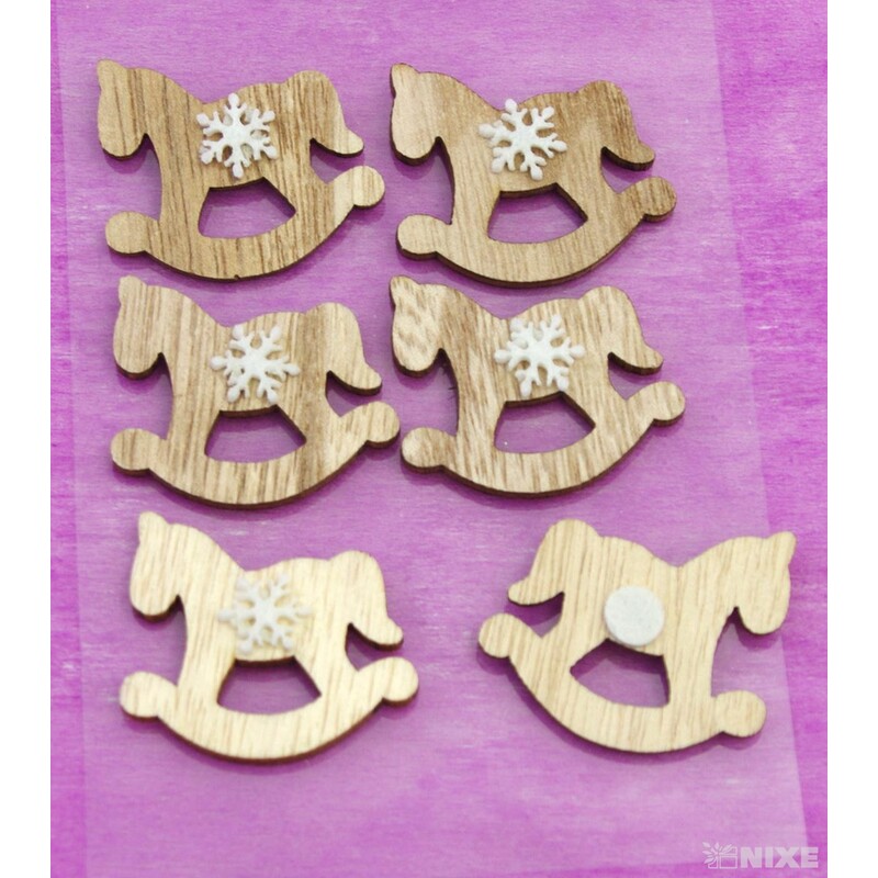 KONÍK D NALEPOVACÍ 4cm 6ks*PŘÍRODNÍ