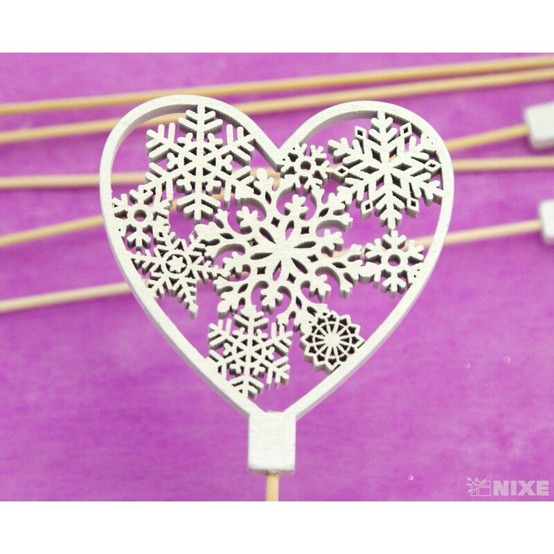 ZÁPICH D SRDCE 9x32cm 6ks*BÍLÁ