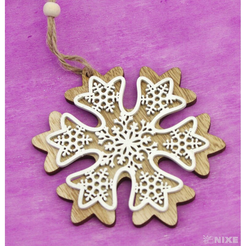 ZÁVĚS VLOČKA D 11cm 3ks*PŘÍRODNÍ