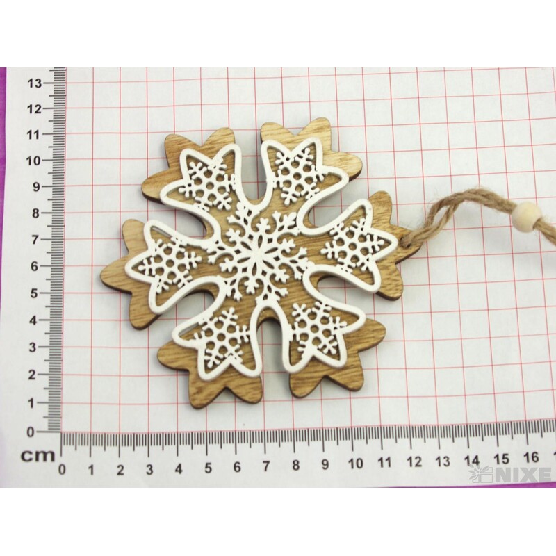 ZÁVĚS VLOČKA D 11cm 3ks*PŘÍRODNÍ