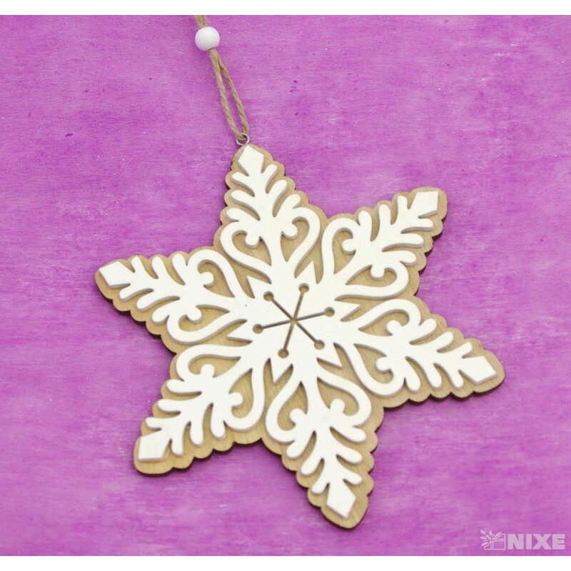 ZÁVĚS VLOČKA D 15cm 3ks*PŘÍRODNÍ