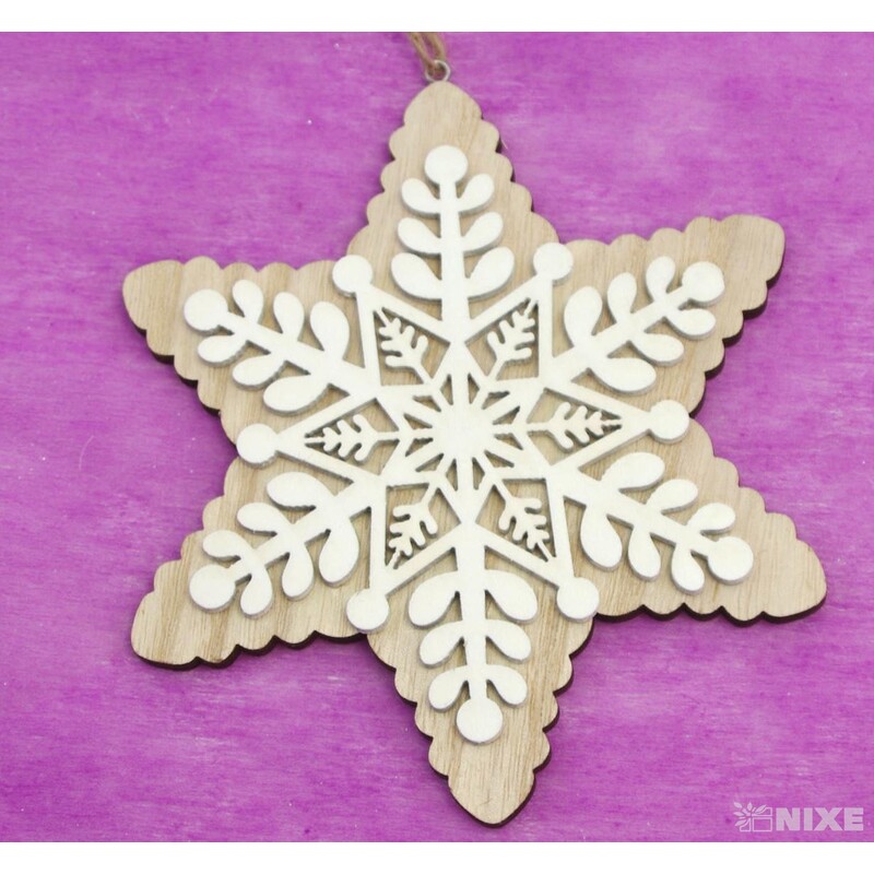 ZÁVĚS VLOČKA D 15cm 3ks*PŘÍRODNÍ