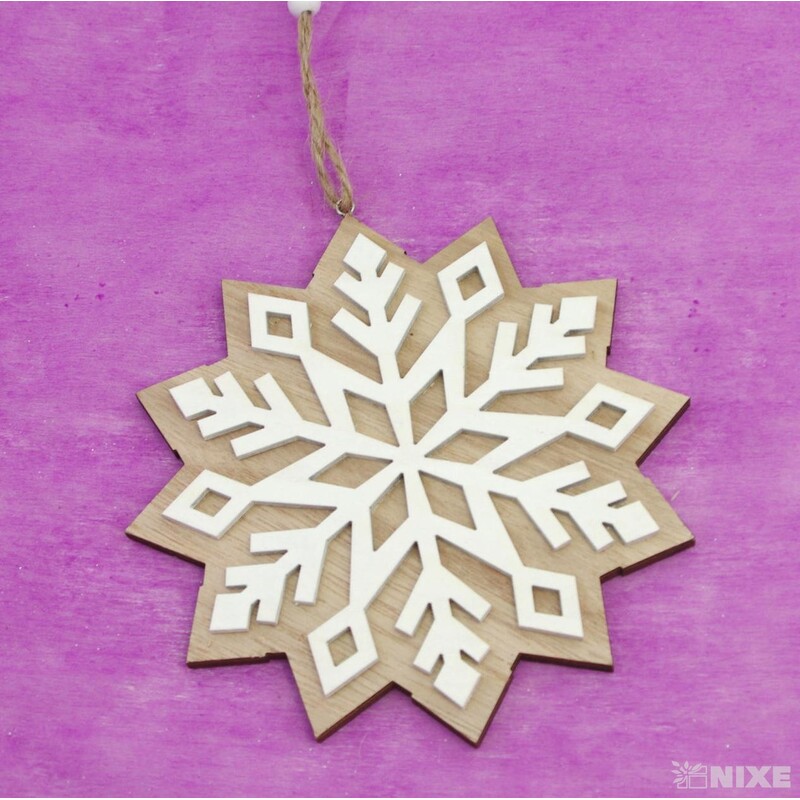 ZÁVĚS VLOČKA D 15cm 3ks*PŘÍRODNÍ