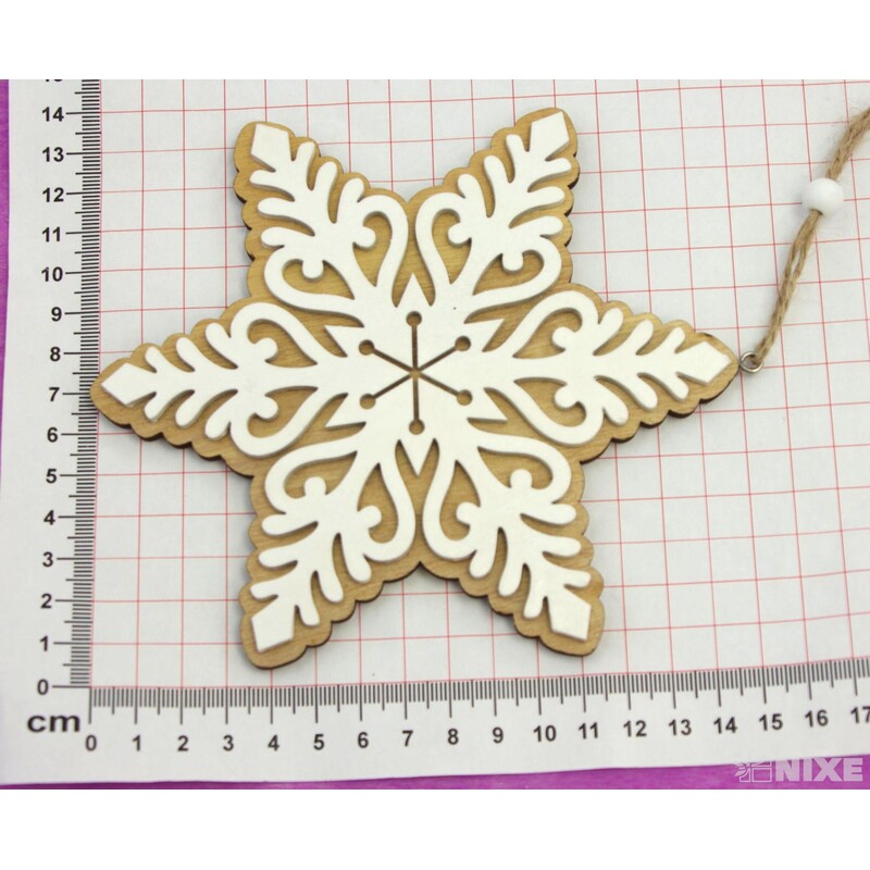 ZÁVĚS VLOČKA D 15cm 3ks*PŘÍRODNÍ