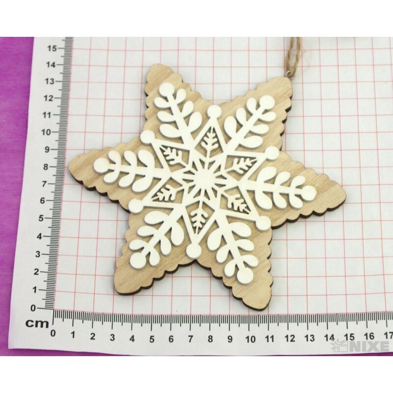 ZÁVĚS VLOČKA D 15cm 3ks*PŘÍRODNÍ