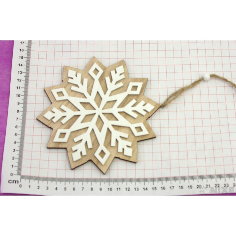 ZÁVĚS VLOČKA D 15cm 3ks*PŘÍRODNÍ