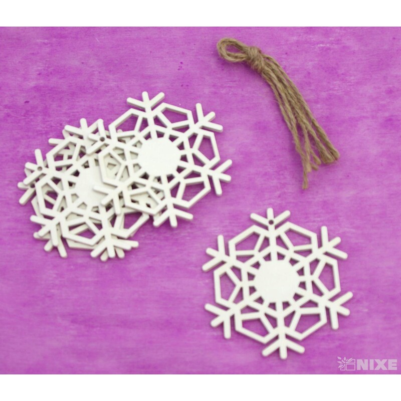 ZÁVĚS VLOČKA D 8cm 4ks*BÍLÁ