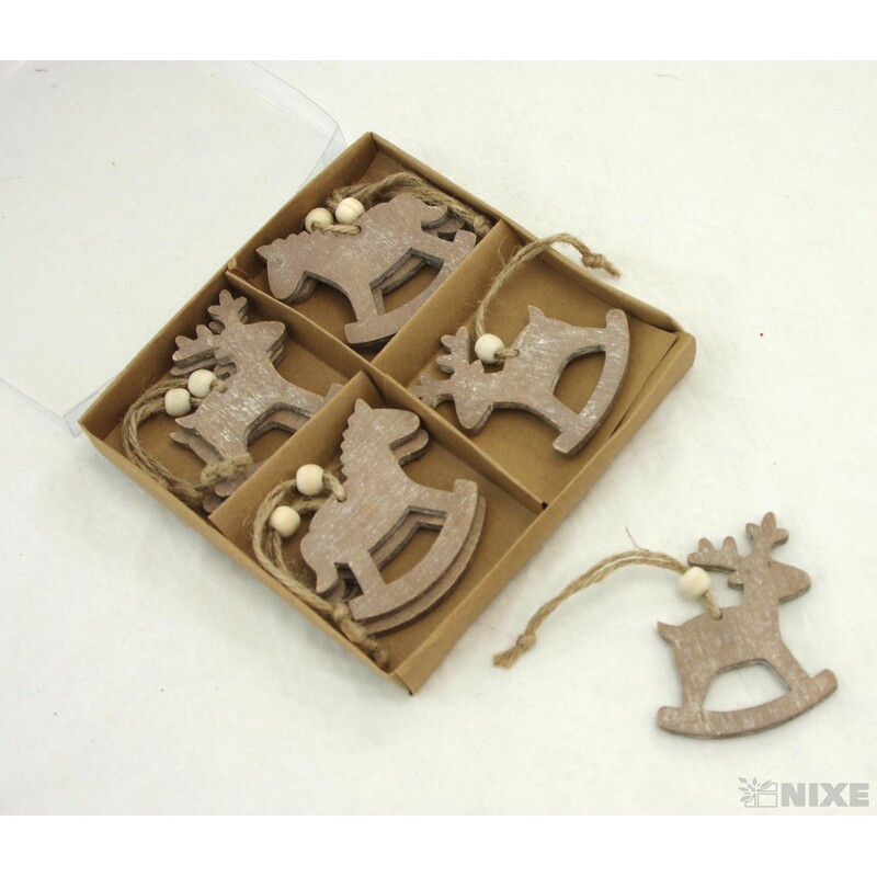 ZÁVĚS D KONÍK 7x6cm 8ks*PŘÍRODNÍ