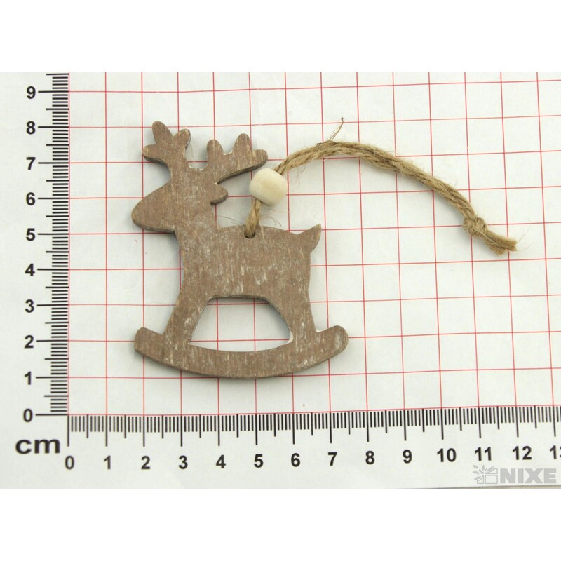 ZÁVĚS D KONÍK 7x6cm 8ks*PŘÍRODNÍ