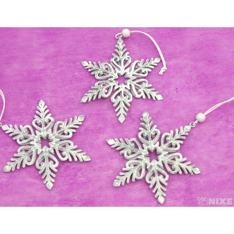 ZÁVĚS VLOČKA PLECH 11cm 3ks*