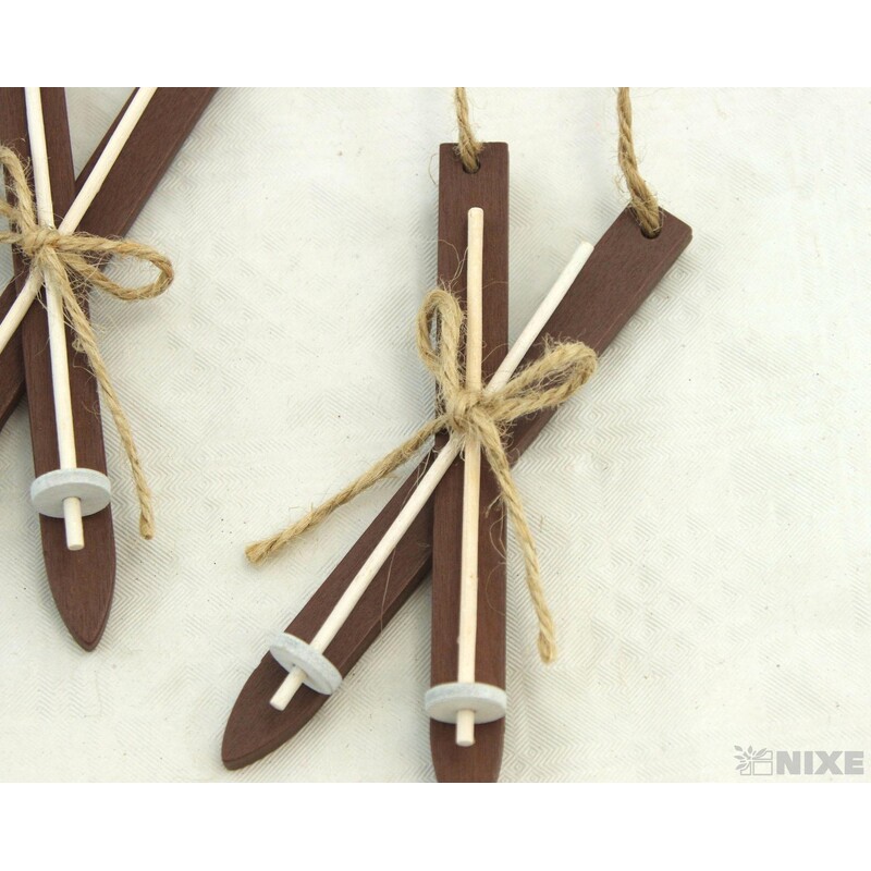 ZÁVĚS LYŽE 2cm 4ks*HNĚDÁ