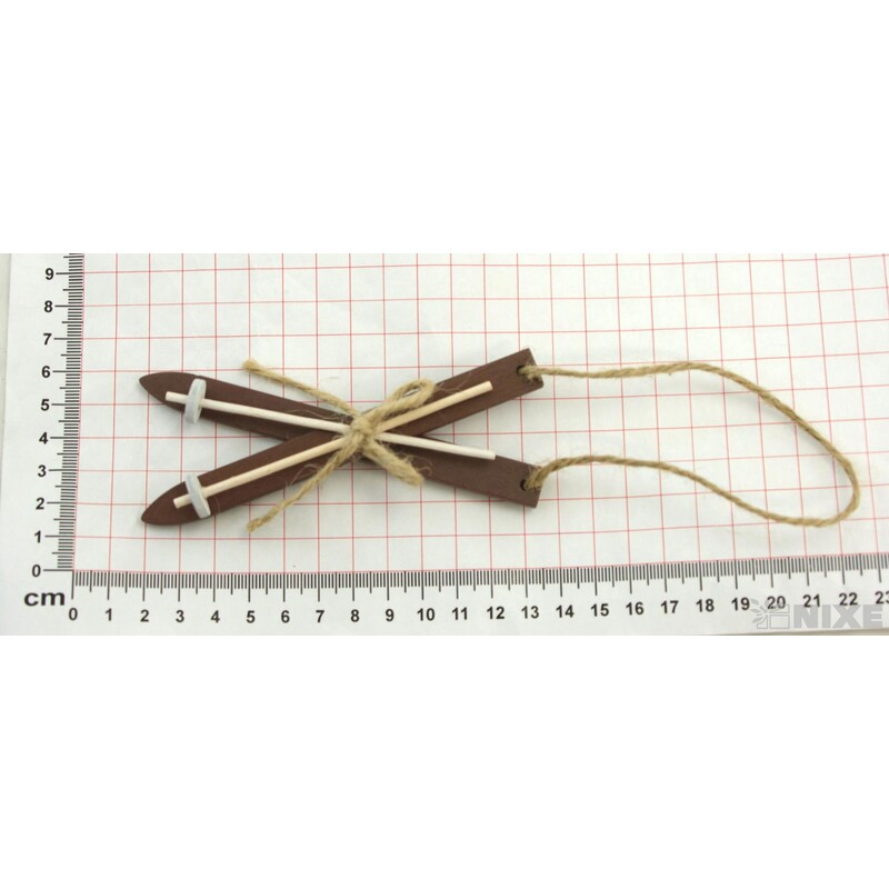 ZÁVĚS LYŽE 2cm 4ks*HNĚDÁ