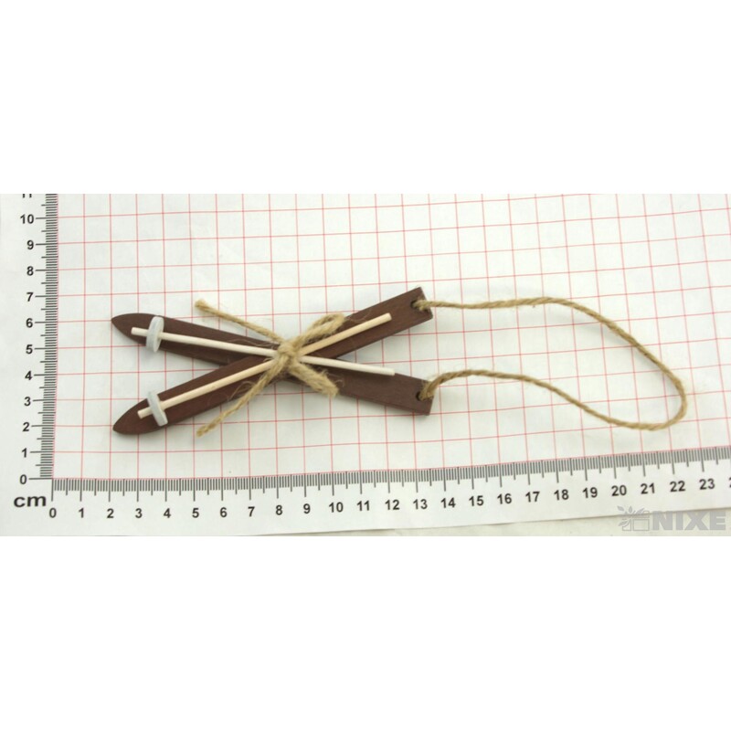 ZÁVĚS LYŽE 2cm 4ks*HNĚDÁ