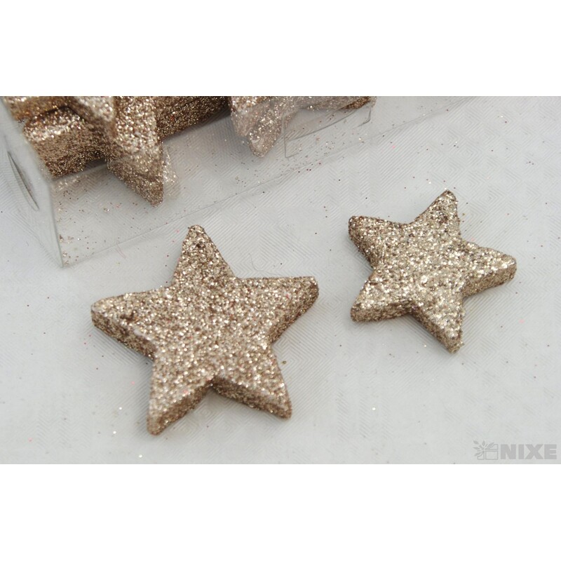 HVĚZDA PLNÁ 5-4cm 24ks*BRONZOVÁ