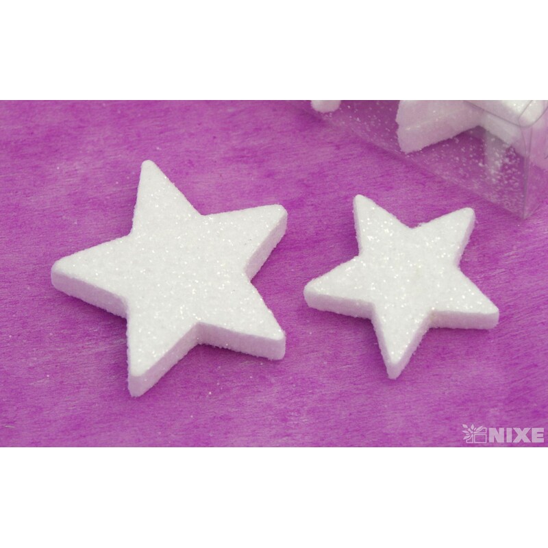 HVĚZDA PLNÁ 5-4cm 24ks*BÍLÁ