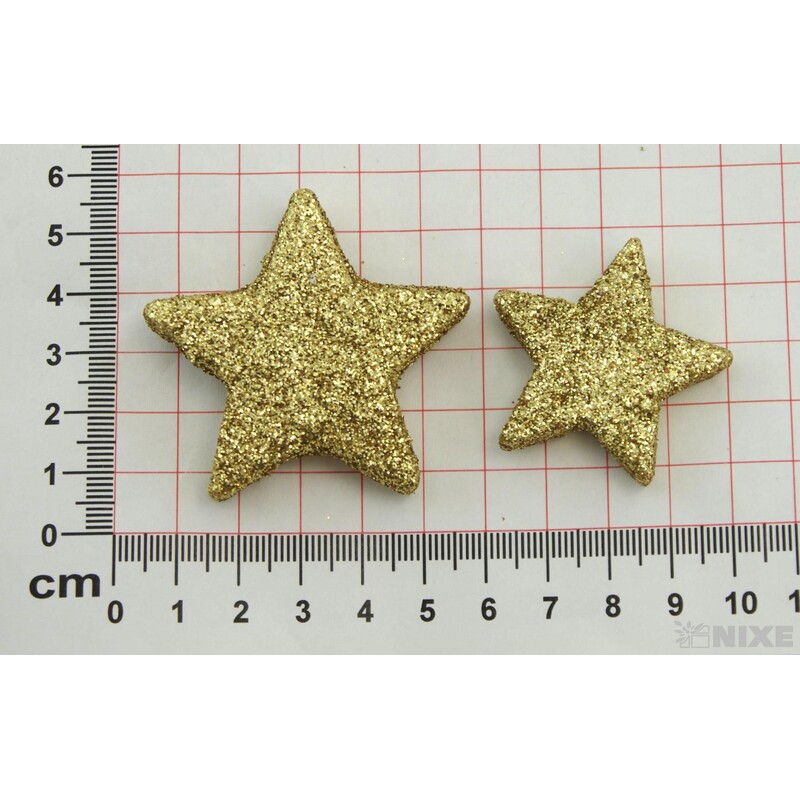 HVĚZDA PLNÁ 5-4cm 24ks*ZLATÁ