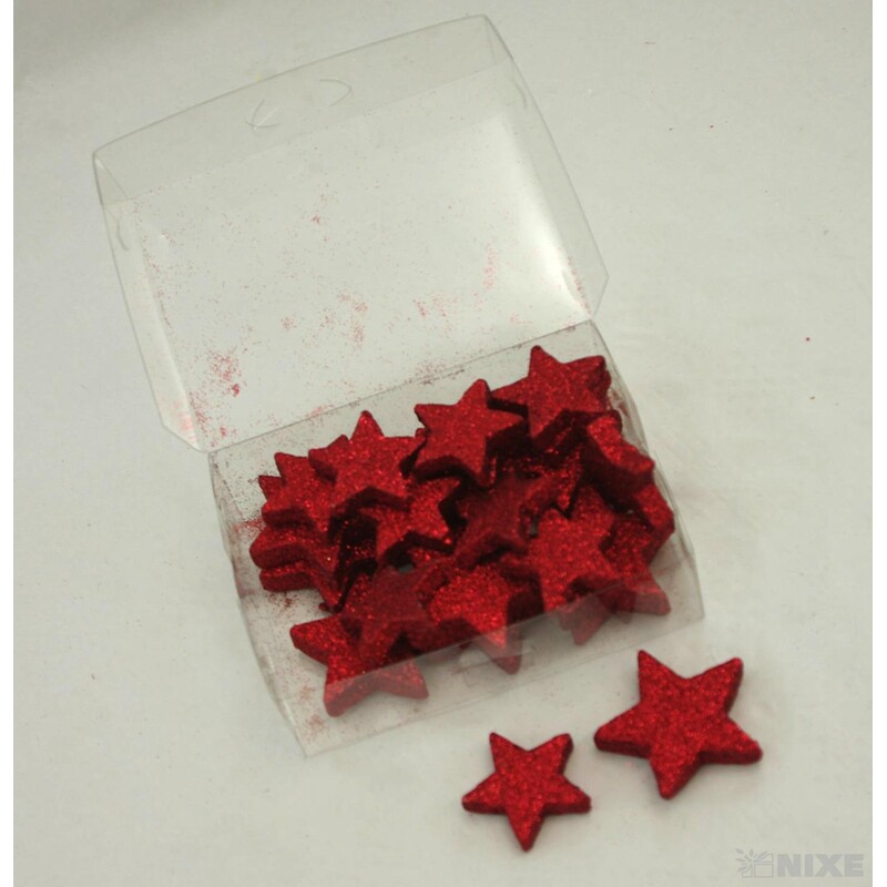 HVĚZDA PLNÁ 5-4cm 24ks*ČERVENÁ