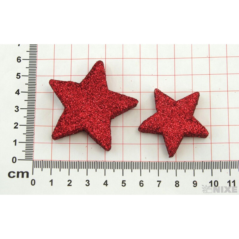HVĚZDA PLNÁ 5-4cm 24ks*ČERVENÁ