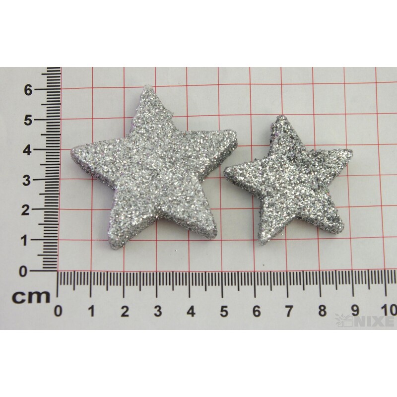 HVĚZDA PLNÁ 5-4cm 24ks*STŘÍBRNÁ