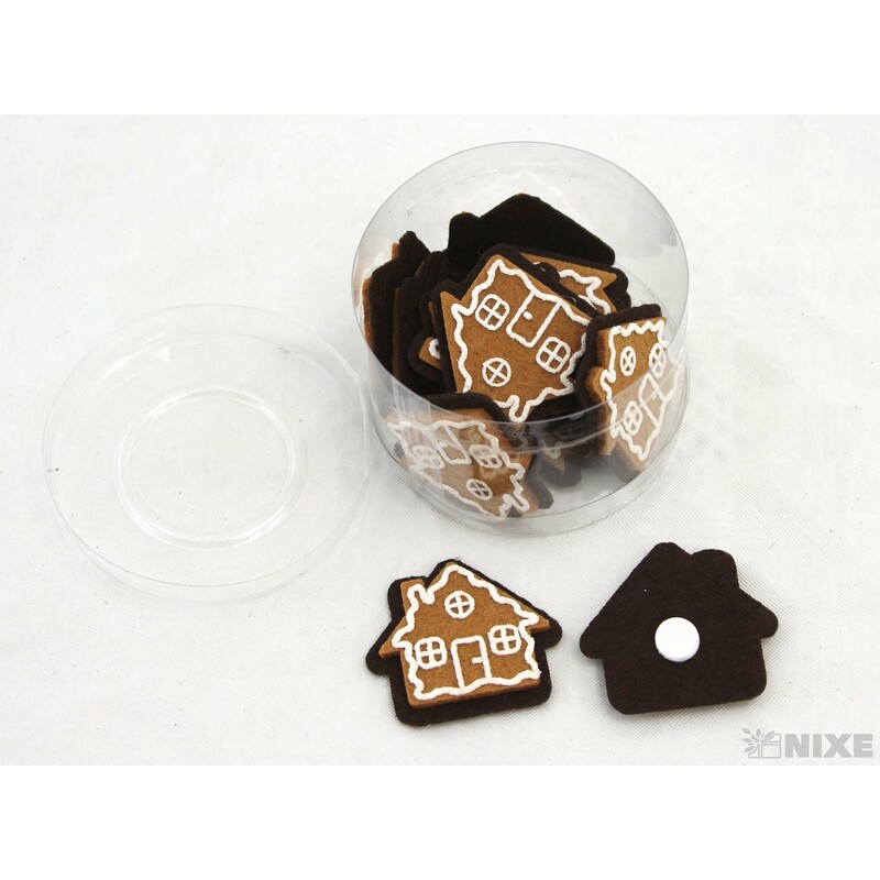 PERNÍČEK DOMEK NALEP. 3,5cm 12ks*HNĚDÁ