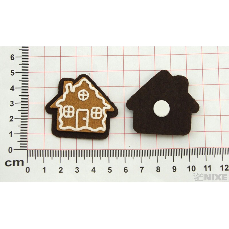 PERNÍČEK DOMEK NALEP. 3,5cm 12ks*HNĚDÁ