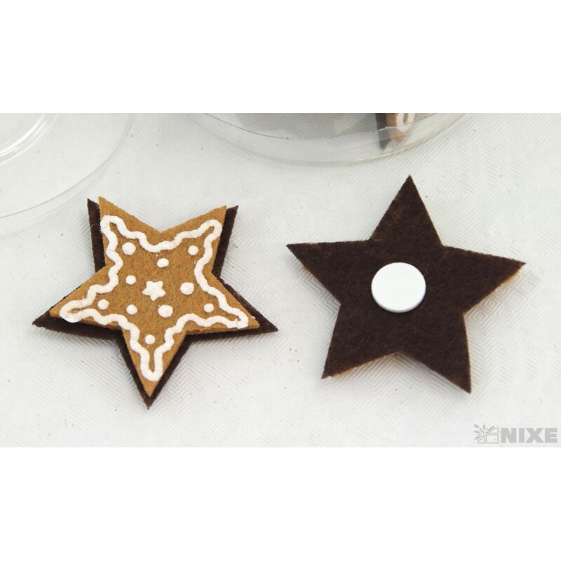 PERNÍČEK HVĚZDA NALEP. 4cm 12ks*HNĚDÁ