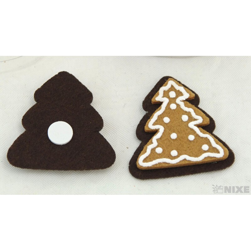 PERNÍČEK STROMEK NALEP. 3,5cm 12ks*HNĚDÁ