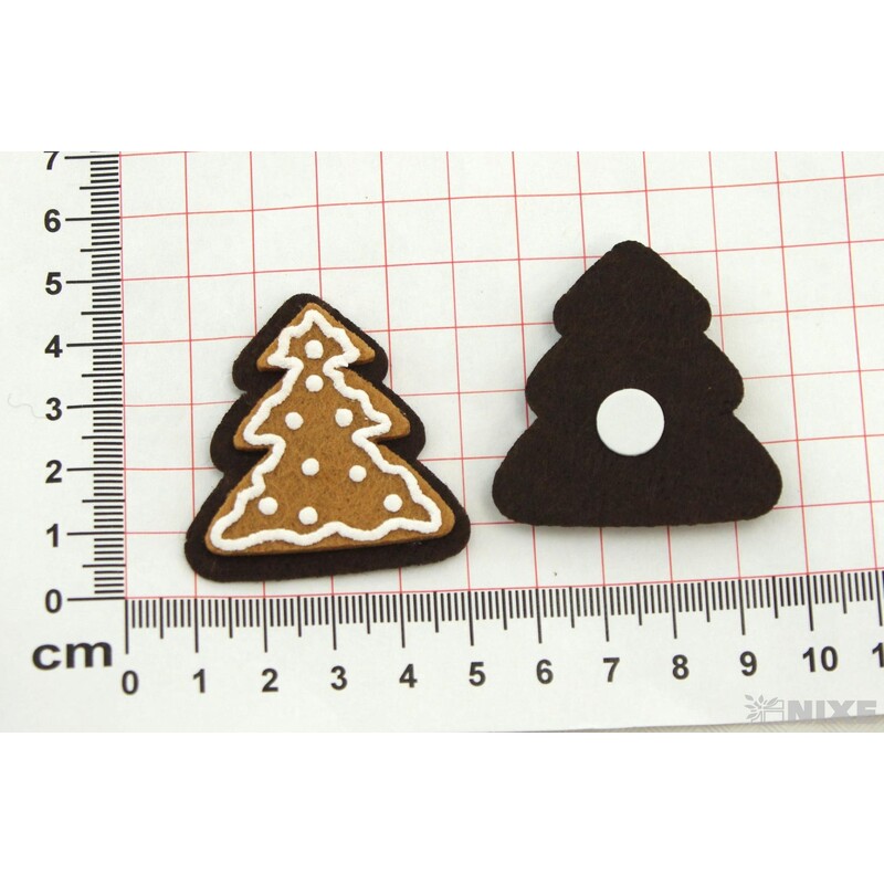 PERNÍČEK STROMEK NALEP. 3,5cm 12ks*HNĚDÁ