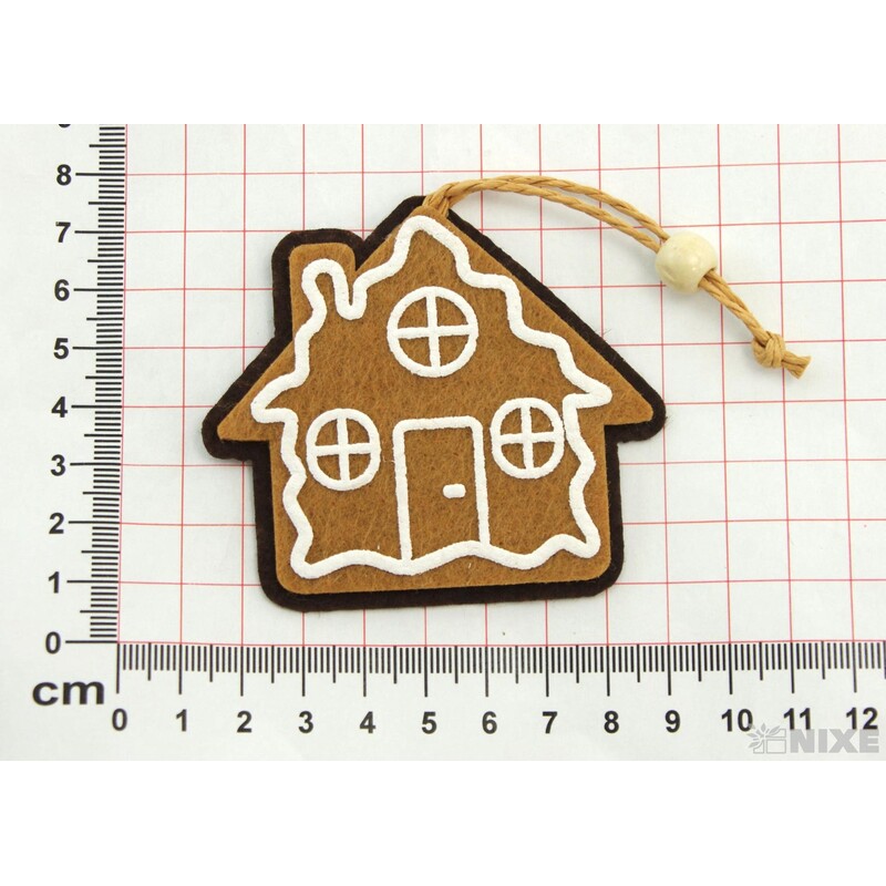 ZÁVĚS PERNÍČEK DOMEK 7cm 4ks*HNĚDÁ