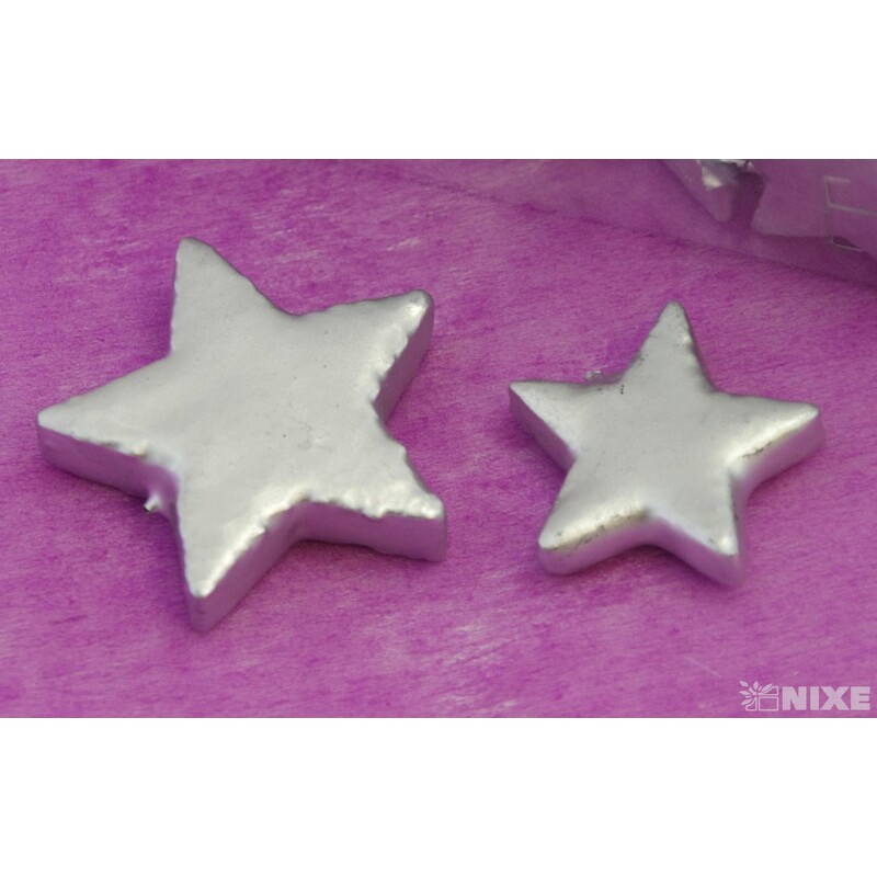 HVĚZDA 4-5cm 72ks*STŘÍBRNÁ