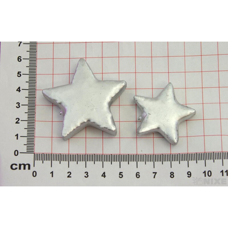 HVĚZDA 4-5cm 72ks*STŘÍBRNÁ