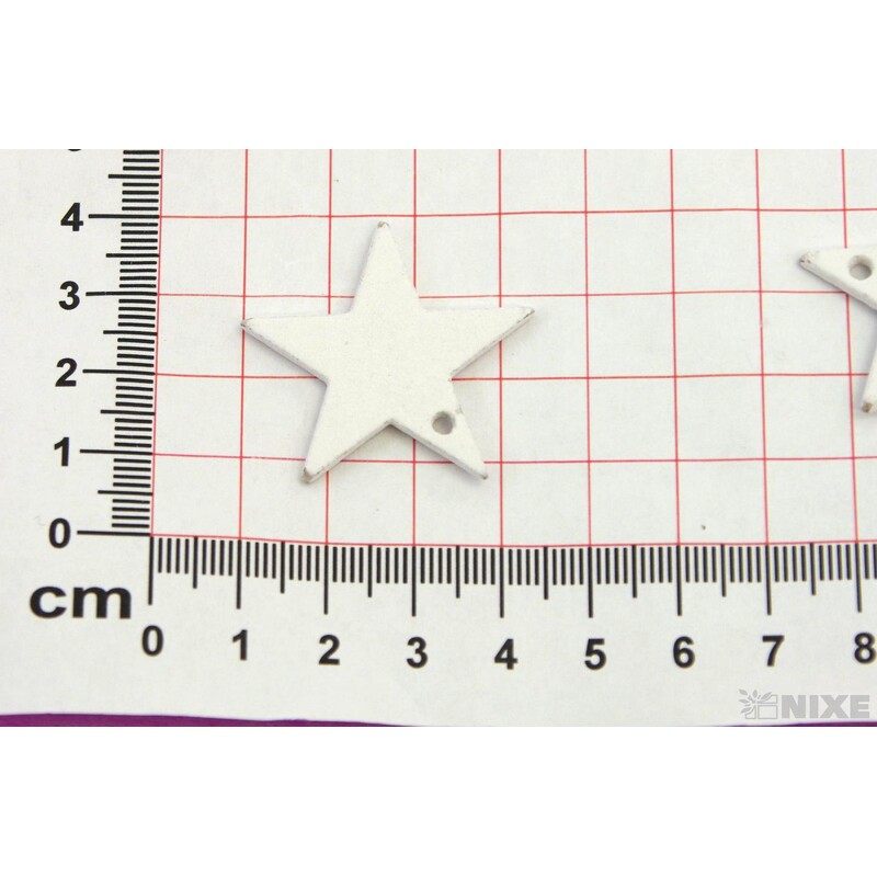 HVĚZDIČKA DŘEVO 3cm 20ks*BÍLÁ