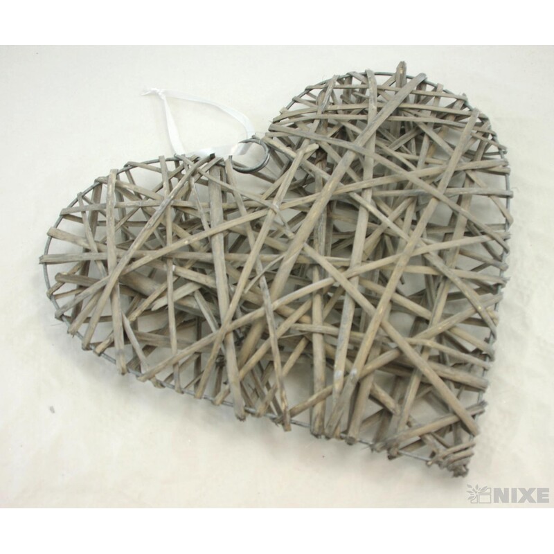 SRDCE ZÁVĚS 38cm*ŠEDÁ