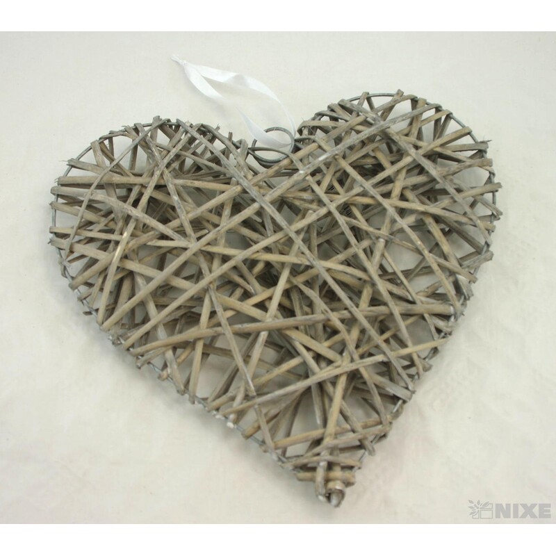 SRDCE ZÁVĚS 35cm*ŠEDÁ