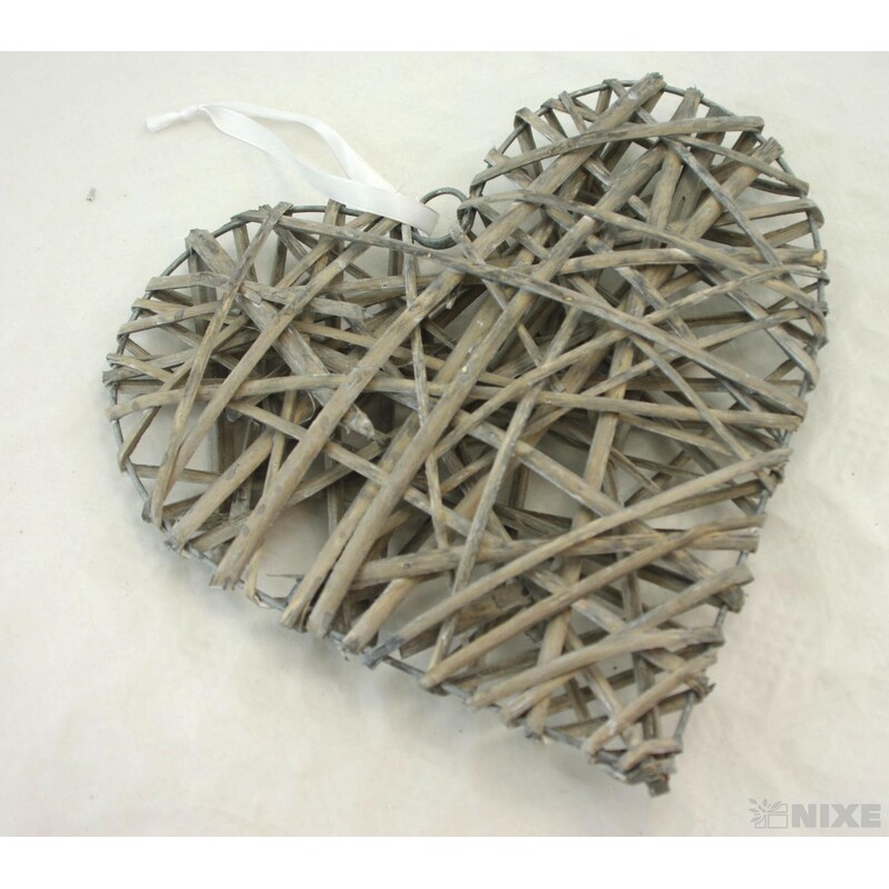 SRDCE ZÁVĚS 30cm*ŠEDÁ