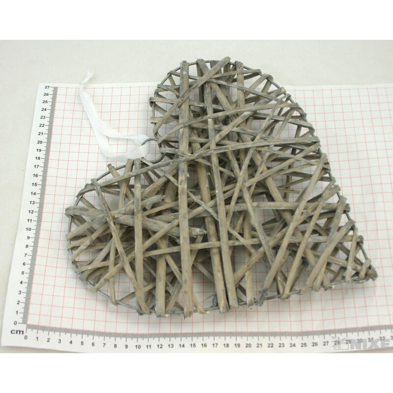 SRDCE ZÁVĚS 30cm*ŠEDÁ